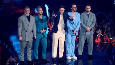  NSYNC members Justin Timberlake, Joey Fatone, Chris Kirkpatrick, Lance Bass and JC Chasez, attend the 2023 MTV Video Music Awards at the Prudential Center in Newark, New Jersey, U.S., September 12, 2023. (Reuters)