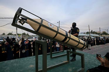 Palestinian militants of the Islamic Jihad movement participate in an anti-Israel military parade marking the 36th anniversary of the movement's foundation in Gaza City, October 4, 2023. (AFP)