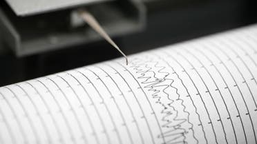 Seismometer printing details stock photo earthquake