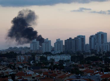 Smoke rises after rockets were launched from the Gaza Strip, in Ashkelon, Israel October 7, 2023. (Reuters)