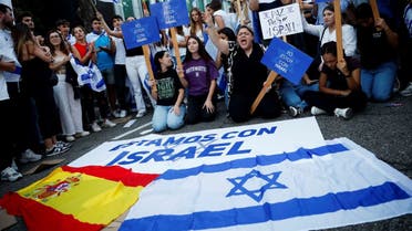 Demonstrators protest in support of Israel outside the Israel embassy in Madrid, Spain, October 10, 2023. (File photo: Reuters)