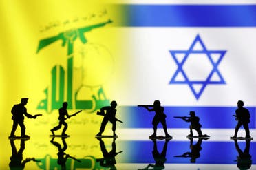 Toy soldiers, Hezbollah and Israel flags are seen in this illustration taken, October 15, 2023. (Reuters)