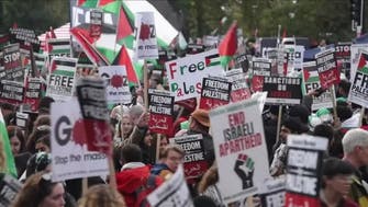 لندن میں فلسطینیوں کے ساتھ اظہار یکجہتی، ایک لاکھ مظاہرین سڑکوں پر نکل آئے