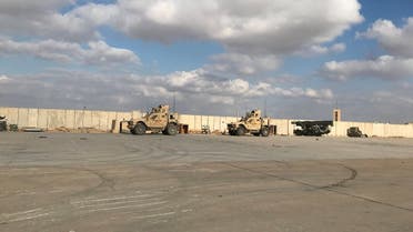 Military vehicles of US soldiers are seen at the al-Asad air base in Anbar province, Iraq, January 13, 2020. (Reuters)