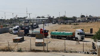 Aid trucks enter Gaza from Egypt as four-day truce comes into effect