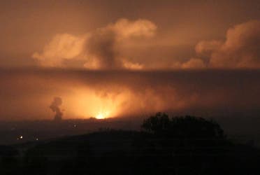 A view of explosion in Gaza, seen from Sderot in southern Israel, October 27, 2023. (Reuters)