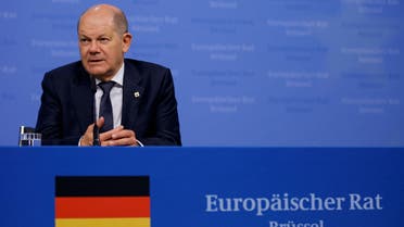 German Chancellor Olaf Scholz attends a press conference on the day of a European Union leaders summit in Brussels, Belgium October 27, 2023. REUTERS/Johanna Geron