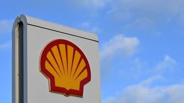 A Shell logo is pictured on a sign outside a Royal Dutch Shell petrol station in Gateshead, north east England on January 31, 2023. (AFP/File)