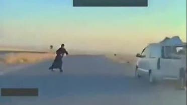 Girl Crossing Road in Saudi arabia