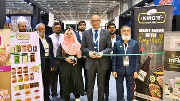 Pakistan’s ambassador to Saudi Arabia Ahmad Farooq (2nd left) inaugurates Pakistan pavilion at InFlavour Expo 2023 in Riyadh, Saudi Arabia on October 29, 2023. (Courtesy: Pakistan mission in Riyadh)