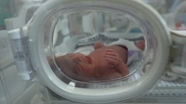 Newborn baby in an incubator in a Gaza hospital. (Reuters/UNFPA)