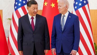 U.S. President Joe Biden meets with Chinese President Xi Jinping on the sidelines of the G20 leaders' summit in Bali, Indonesia, November 14, 2022. REUTERS/Kevin Lamarque