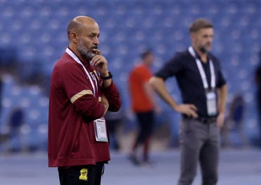 Al Ittihad former coach Nuno Espirito Santo reacts. (Reuters)