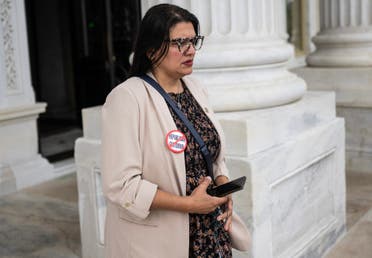 US Representative Rashida Tlaib (R-MI) walks out of the US Capitol after voting in the House in Washington, DC on September 29, 2023. (AFP)