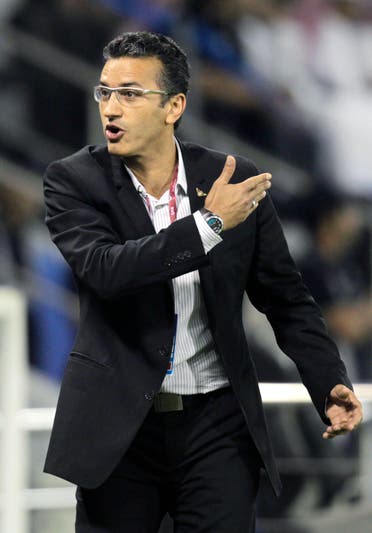 Al Jaish’s head coach Pericles Chamusca gestures during their semi-final Emir Cup soccer tournament match against Al-Sadd in Doha May 8, 2012. (Reuters)
