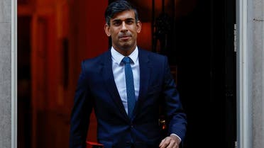 Britain’s Prime Minister Rishi Sunak walks outside No. 10 Downing Street ahead of Prime Minister’s Questions at the Houses of Parliament in London, Britain, on November 15, 2023. (Reuters)