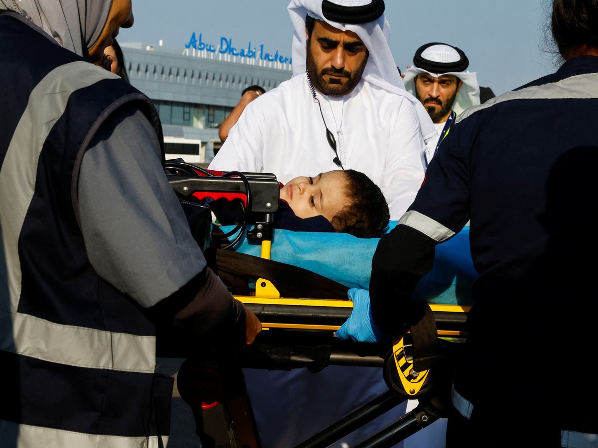 Wounded Palestinian children evacuated from Gaza land in UAE for medical  treatment | Al Arabiya English