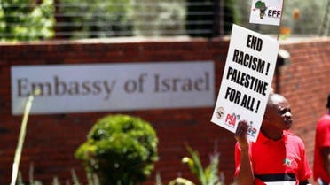 South Africans protesting against Israel's attacks on Gaza in front of the Israeli Embassy. (File photo: X)
