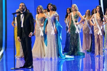 El Salvador's President Nayib Bukele attends the 72nd Miss Universe Beauty Pageant in San Salvador, El Salvador, Saturday, Nov. 18, 2023. (AP)