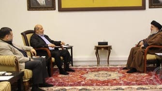 دیدار هیئت حماس با دبیرکل حزب‌الله در لبنان