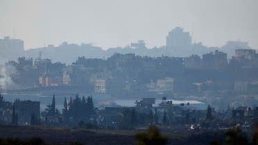 A view shows the damaged buildings of Northern Gaza strip, as seen from the viewpoint in Sderot, South Israel, November 30, 2023. (Reuters)