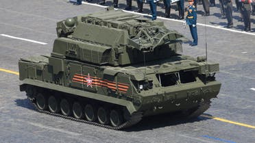 Russian all-weather TOR-M2U/SA-15 Gauntlet tactical surface-to-air missile system drives during the Victory Day parade at Red Square in Moscow, Russia, May 9, 2015. (Reuters)