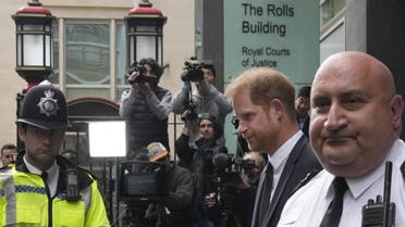 Above, Prince Harry leaves the High Court after giving evidence in London on June 6, 2023. Harry’s animosity toward the press dates back to the death of his mother Princess Diana. (AP)