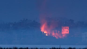 Fire burns following an explosion during Israeli air strikes over Gaza, amid the ongoing conflict between Israel and the Palestinian Islamist group Hamas, as seen from southern Israel, December 7, 2023. (Reuters)