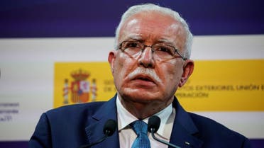 Foreign Minister of the Palestinian National Authority Riyad al-Maliki attends a press conference at the Union for the Mediterranean summit, in Barcelona, Spain, November 27, 2023. (Reuters)
