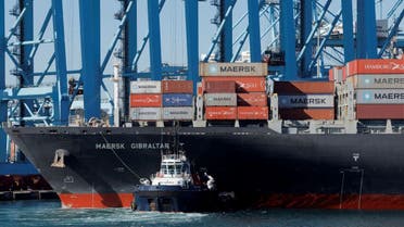 Se ven contenedores en el buque portacontenedores Maersk Gibraltar de Maersk en APM Terminals en el puerto de Algeciras, España, el 19 de enero de 2023. (Reuters)