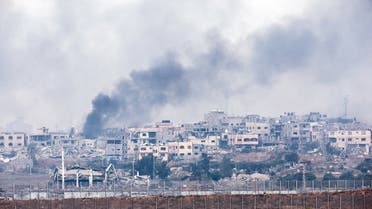 Smoke rises inside northern Gaza Strip following an airstrike, amid the ongoing conflict between Israel and Hamas, as seen from southern Israel, on December 14, 2023. (Reuters)