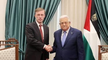فلسطینی اتھارٹی کے صدر محمود عباس امریکی قومی سلامتی کے مشیر جیک سلیوان کے ساتھ
