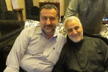Seyed Razi Mousavi (L) with Qassem Soleimani. (IRNA)