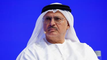 Diplomatic Advisor to the President of the United Arab Emirates Anwar Gargash takes a question from the media at the IISS Manama Dialogue in Manama, Bahrain, November 18, 2023. (Reuters)