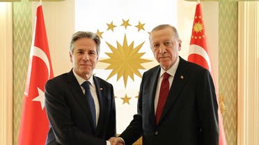 Turkish President Recep Tayyip Erdogan meets with US Secretary of State Antony Blinken in Istanbul, Turkey, on January 6, 2024. (Reuters)