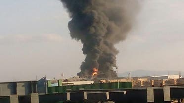 صورة لحريق المصنع نشرته مواقع إيرانية