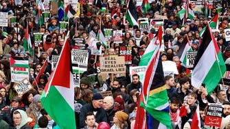 غزہ میں اسرائیلی جنگ کے 100دن، لندن میں فلسطین کی آزادی کے لیے ایک بار پھر بڑا مظاہرہ
