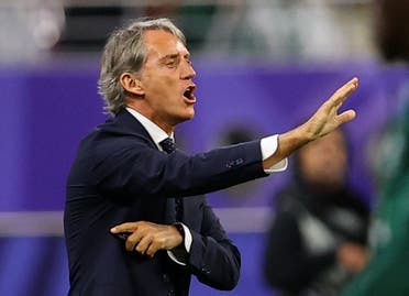 Saudi Arabia coach Roberto Mancini reacts. (Reuters)