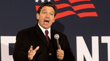 Republican presidential candidate and Florida Governor Ron DeSantis speaks at a cam-paign event on caucus day in Sergeant Bluff, Iowa, US, on January 15, 2024. (Reuters)