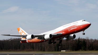 The Boeing 747-8 Intercontinental takes off on its maiden flight from Paine Field, in Everett, Washington, on March 20, 2011. (Reuters)