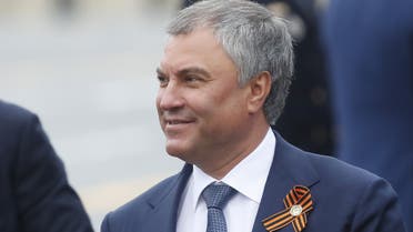 El presidente del parlamento ruso, Vyacheslav Volodin, asiste al desfile del día de la Victoria, que marca el aniversario de la victoria sobre la Alemania nazi en la Segunda Guerra Mundial, en la Plaza Roja en el centro de Moscú, Rusia, el 9 de mayo de 2019. REUTERS/Maxim Shemetov