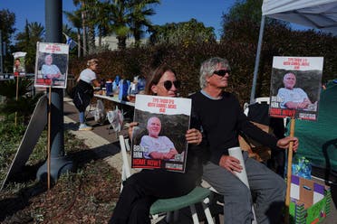 Supporters and family members of hostages camp outside the residence of Israeli Prime Minister Benjamin Netanyahu calling for the release of hostages kidnapped during the deadly October 7 attack by Hamas, in Caesarea, Israel, on January 20, 2024. (Reuters)