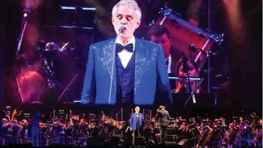 In January 2022, Andrea Bocelli performed to a packed auditorium in the iconic mirrored Maraya venue, and millions more watched him live on TV and online. (Supplied)
