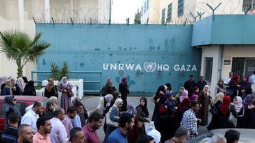 Palestinian employees of United Nations Relief and Works Agency (UNRWA) take part in a protest against job cuts by UNRWA, in Gaza City September 19, 2018. (Reuters)