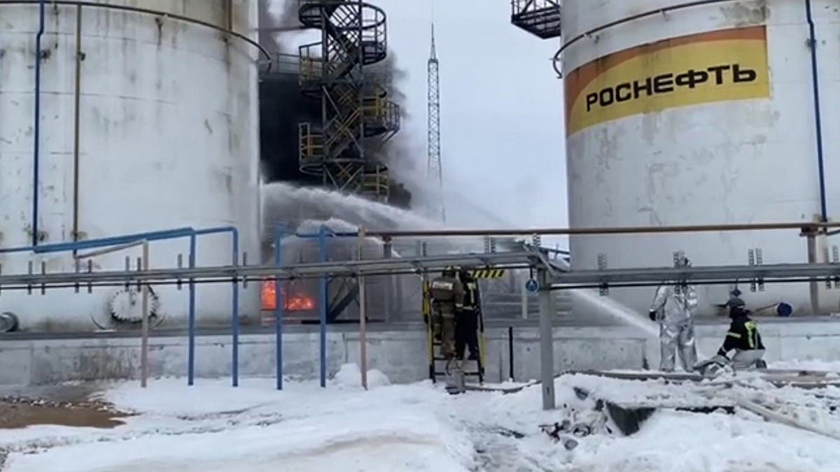 Ukrainian Launched Drone Catches Fire At Russian Oil Depot In Kursk