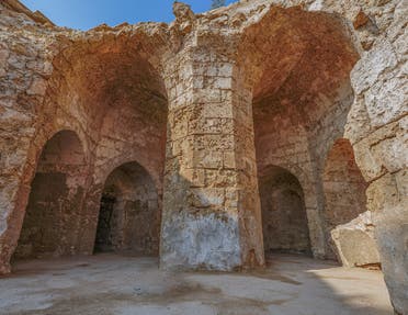 الجزء الداخلي من برج الشونة الحصين الذي ينتمي إلى أقدم فترة زمنية معروفة للموقع