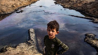 من محافظة الحسكة في سوريا تلوث المياه (فرانس برس)