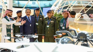 Yemeni Interior Minister Major General Ibrahim Haidan visits the second World Defense Show in Riyadh, Saudi Arabia, February 4, 2024. (File photo: Reuters)