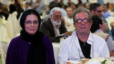 Iranian film director Dariush Mehrjui and his wife Vahideh Mohammadifar attend a ceremony in Tehran on July 1, 2015. (ISNA via AFP)