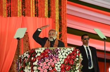 India's Prime Minister Narendra Modi addresses an election campaign rally at Ramlila ground in New Delhi, India, May 8, 2019. (Reuters)